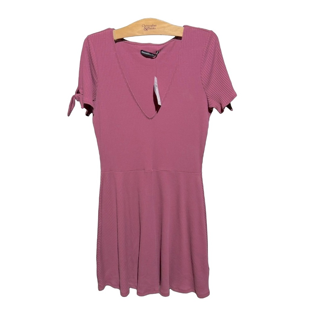 Abercrombie and Fitch pink berry ribbed casual dress summer New With Tags Large